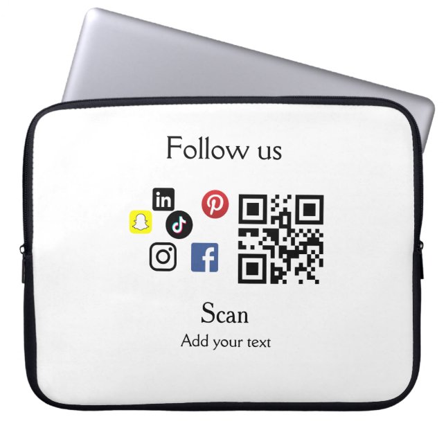 Einfache Unternehmenswebsite Barcode QR-Code Laptopschutzhülle (Vorderseite)