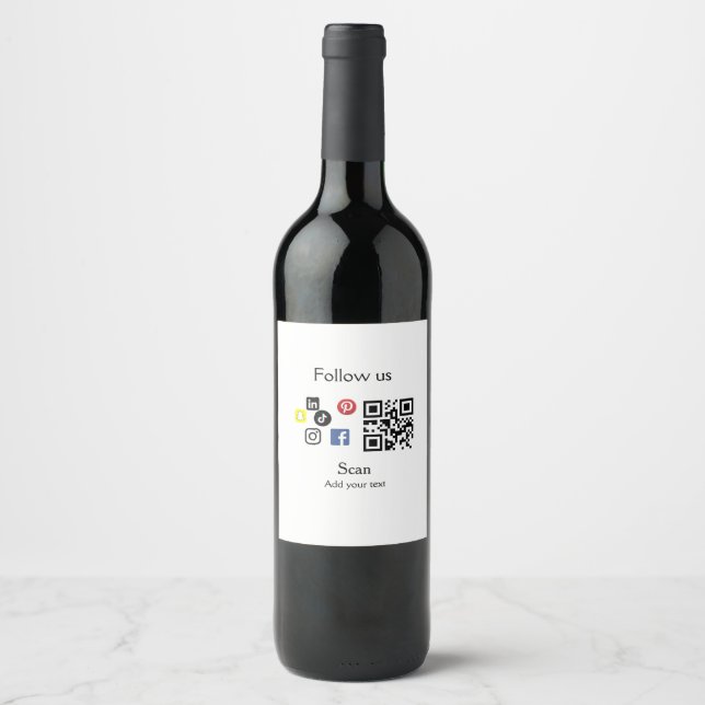 Einfache Unternehmenswebsite Barcode QR-Code Weinetikett (Vorderseite)