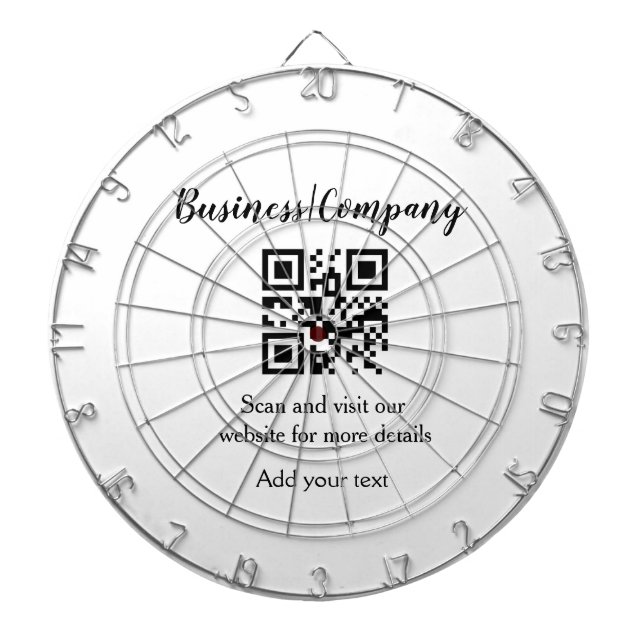 Einfache Unternehmenswebsite Barcode QR Name hinzu Dartscheibe (vorne)