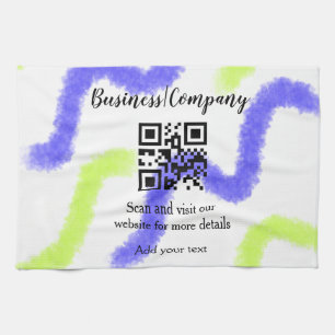 Einfache Unternehmenswebsite Barcode QR Name hinzu Geschirrtuch