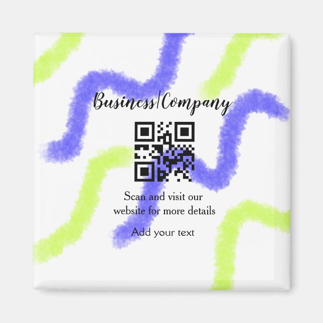 Einfache Unternehmenswebsite Barcode QR Name hinzu Magnet (Vorne)