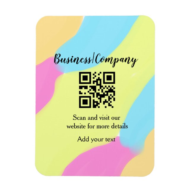 Einfache Unternehmenswebsite Barcode QR Name hinzu Magnet (Vertikal)