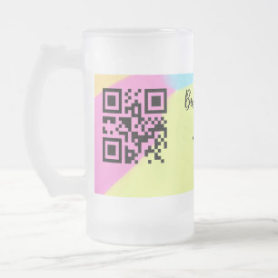Einfache Unternehmenswebsite Barcode QR Name hinzu Mattglas Bierglas