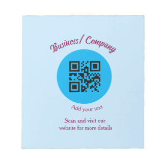 Einfache Unternehmenswebsite Barcode QR Name hinzu Notizblock