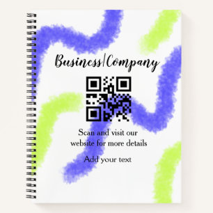 Einfache Unternehmenswebsite Barcode QR Name hinzu Notizbuch
