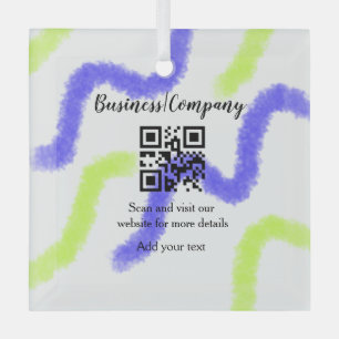 Einfache Unternehmenswebsite Barcode QR Name hinzu Ornament Aus Glas