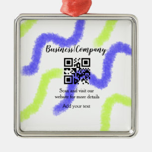 Einfache Unternehmenswebsite Barcode QR Name hinzu Ornament Aus Metall