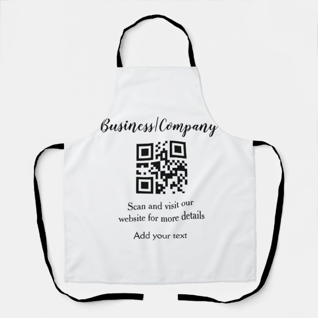 Einfache Unternehmenswebsite Barcode QR Name hinzu Schürze (Vorderseite)