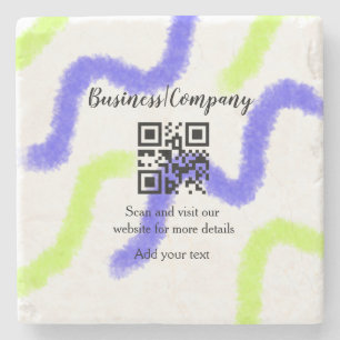 Einfache Unternehmenswebsite Barcode QR Name hinzu Steinuntersetzer