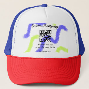 Einfache Unternehmenswebsite Barcode QR Name hinzu Truckerkappe