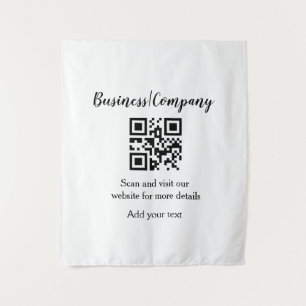 Einfache Unternehmenswebsite Barcode QR Name hinzu Wandteppich