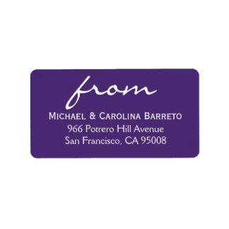Einfache Unterschrift - Lila Adressaufkleber