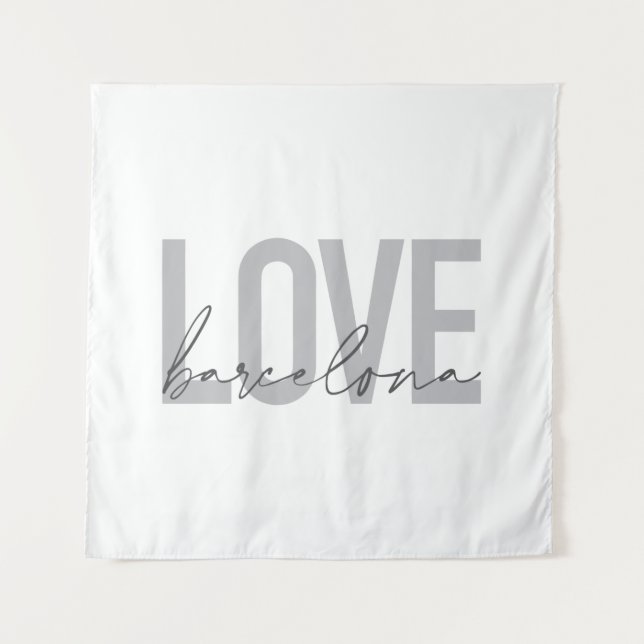 Einfache, urbane, moderne, coole Design Liebe Barc Wandteppich (Vorderseite)