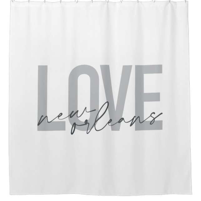Einfache, urbane, moderne coole Design Liebe New O Duschvorhang (Vorderseite)