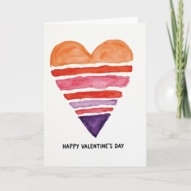 Einfache Valentinsherzkarte Karte (Vorderseite)