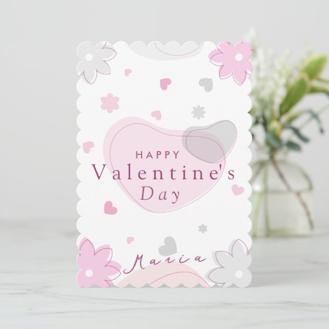 Einfache Valentinstagskarte Feiertagskarte (Stehend Vorderseite)