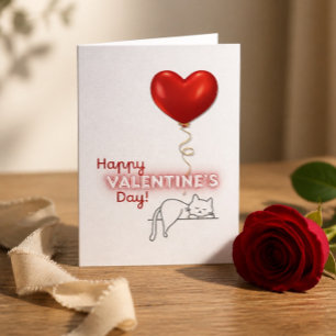 Einfache Valentinstagskarte für Katzenliebhaber