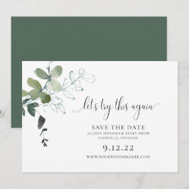 Einfache Vegetation ändern das Datum Hochzeit Rett Save The Date