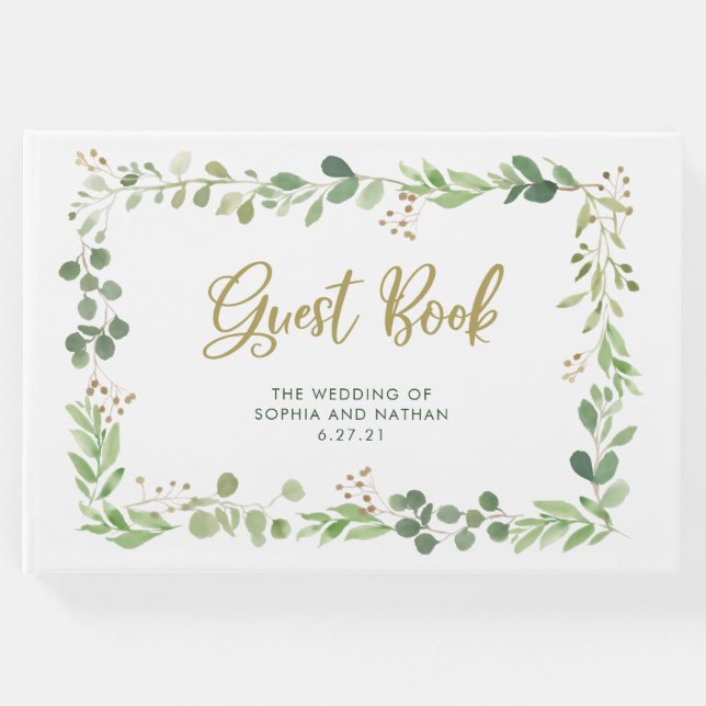 Einfache Vegetation | Hochzeit Gästebuch (Vorderseite)