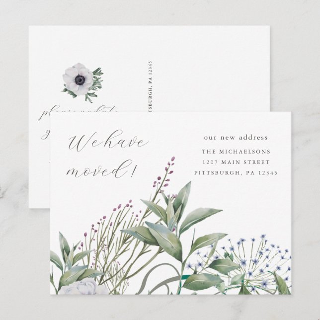 Einfache Vegetation Wir haben neue Zuhause verscho Postkarte (Vorne/Hinten)