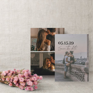 Einfache Vellum-Overlay Moderne Typografie 3 Foto Save The Date