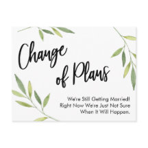 Einfache Veränderung der Pläne für die Hochzeit ve