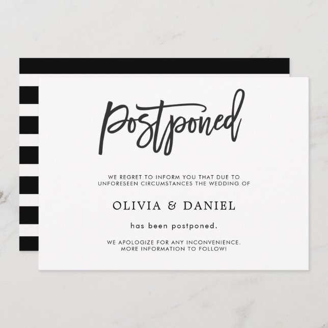 Einfache verspätete Hochzeitskarte Einladung (Vorne/Hinten)