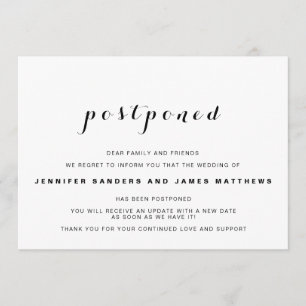 Einfache vertagte Hochzeitsankündigung Einladung