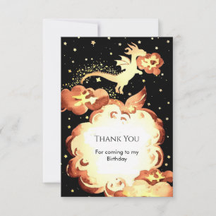 Einfache verzauberte Drache zum Geburtstag Dankeskarte