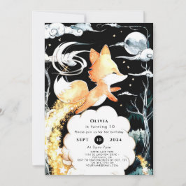 Einfache verzauberte Fox zum Geburtstag Einladung