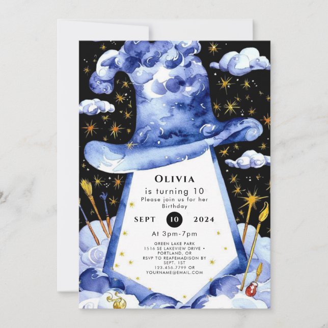 Einfache Verzauberung zum Geburtstag Einladung (Vorderseite)