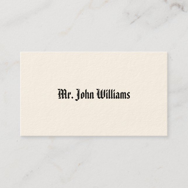 Einfache Viktorianische Calling Cards Telefonnummerkarte (Vorderseite)