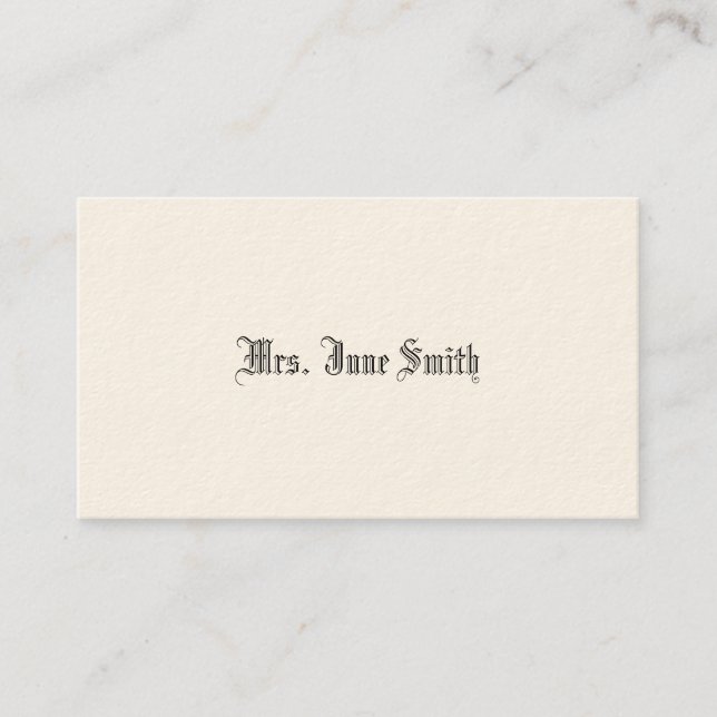 Einfache Viktorianische Calling Cards Telefonnummerkarte (Vorderseite)