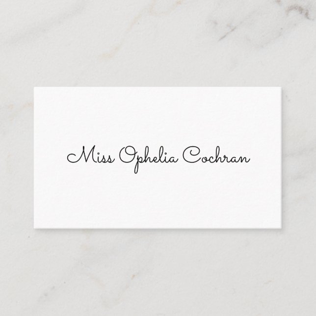 Einfache Viktorianische Calling Cards Telefonnummerkarte (Vorderseite)