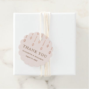 Einfache Vintag Blush Rose Foil Wedding Vielen Dan Geschenkanhänger