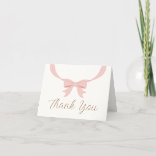 Einfache Vintage Bow Girl Babydusche Dankeskarte