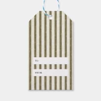 Einfache Vintage-Grünstreifen-Weihnachtsgeschenkka Geschenkanhänger