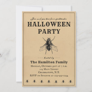 Einfache Vintage-Halloween-Party-Einladung Einladung