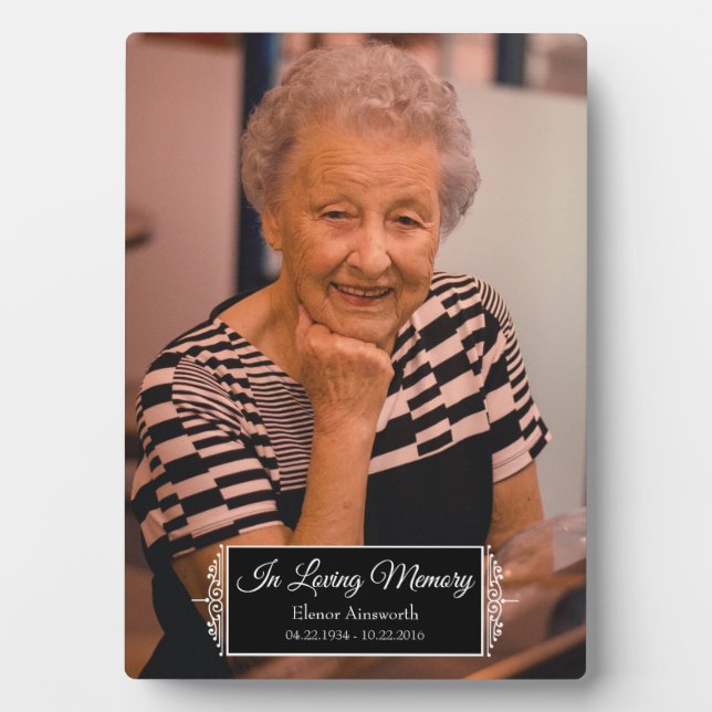 Einfache Vintage Inspirierte Erinnerung Fotoplatte (Vorderseite)