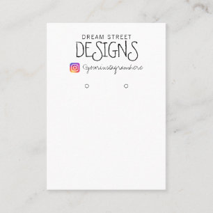 Einfache Vintage-Instagram-Ohrhänger-Anzeige-Karte Visitenkarte