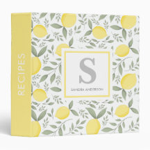 Einfache Vintage Lemons Muster Monogramm Rezept