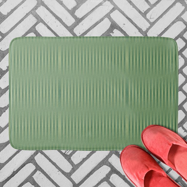 Einfache Vintage Olive Sage Grüne Streifen Badematte (Von Creator hochgeladen)