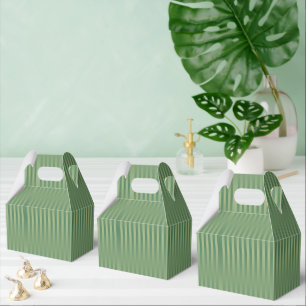 Einfache Vintage Olive Sage Grüne Streifen Geschenkschachtel