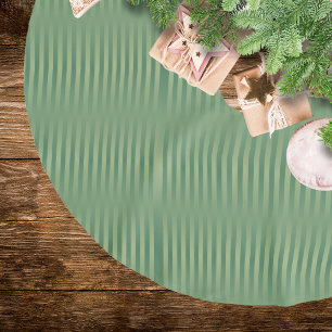 Einfache Vintage Olive Sage Grüne Streifen Polyester Weihnachtsbaumdecke