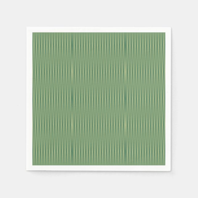 Einfache Vintage Olive Sage Grüne Streifen Serviette (Vorderseite)