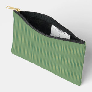 Einfache Vintage Olive Sage Grüne Streifen Zubehörtasche