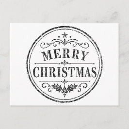 einfache vintage-weihnachtspostkarte feiertagspostkarte