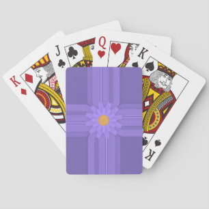 Einfache violette Blume auf modernem Kreuz Spielkarten