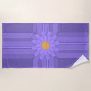 Einfache violette Blume auf modernem Kreuz Strandtuch