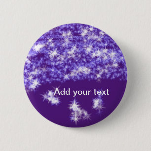 Einfache violette Glitter-Sterne fügen Sie Ihren T Button